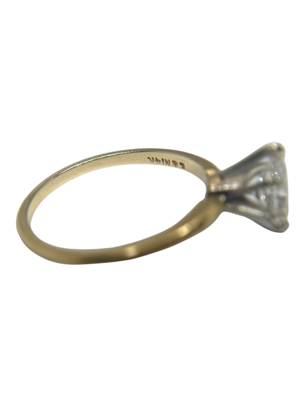 Vintage: .5 CT Marquise Diamond Solitaire Engagement Ring 𦹠14K Yellow Gold 𦹠5 - Picture 9 of 16